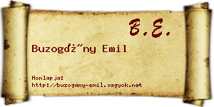 Buzogány Emil névjegykártya
